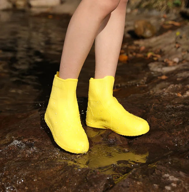 Waterproof Shoe Covers Silicone Anti-Slip Rain Boots Unisex Sneakers Protector For Outdoor Rainy Day Protectors Shoes Cover Qme Yellow M(34-36)