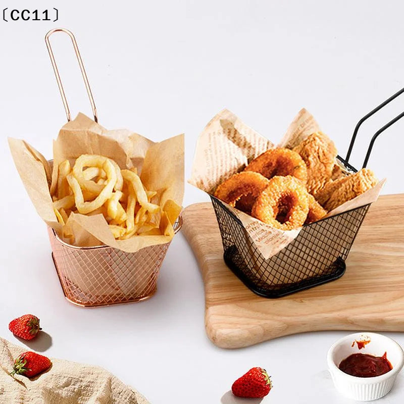 Fries Basket Portable Stainless Steel Chips Mini Frying Strainer Qme