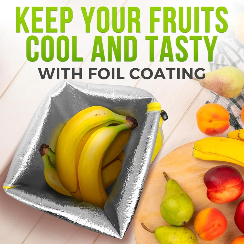 5/3/2/1Pcs Banana Preservation Bag Insulated aluminum film Fruit Vegetable Fresh-keep Pocket Drawstring Food Preservation Bag Qme