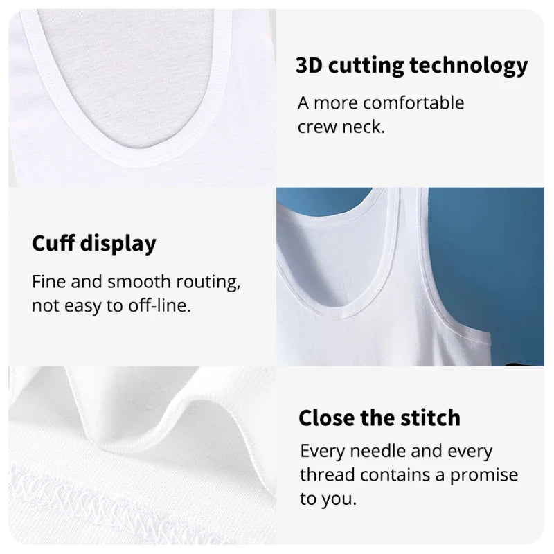 Men's Tight Vest Young Men's Comfortable Leisure Fitness Vest Middle-aged and Old Men's Joker Sleeveless Vest Qme