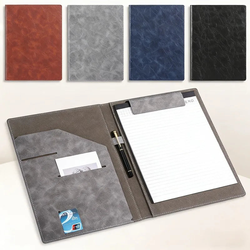 Faux Leather Interview Portfolio Folder Notepad Holder Business Card Qme