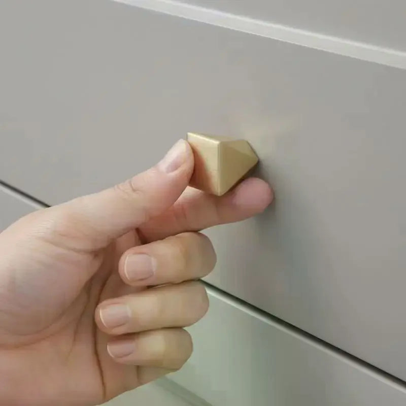 Geometric Design Drawer Cabinet Door Single-hole Square Handles Solid Zinc Alloy Simple Furniture Wardrobe Small Handle Qme