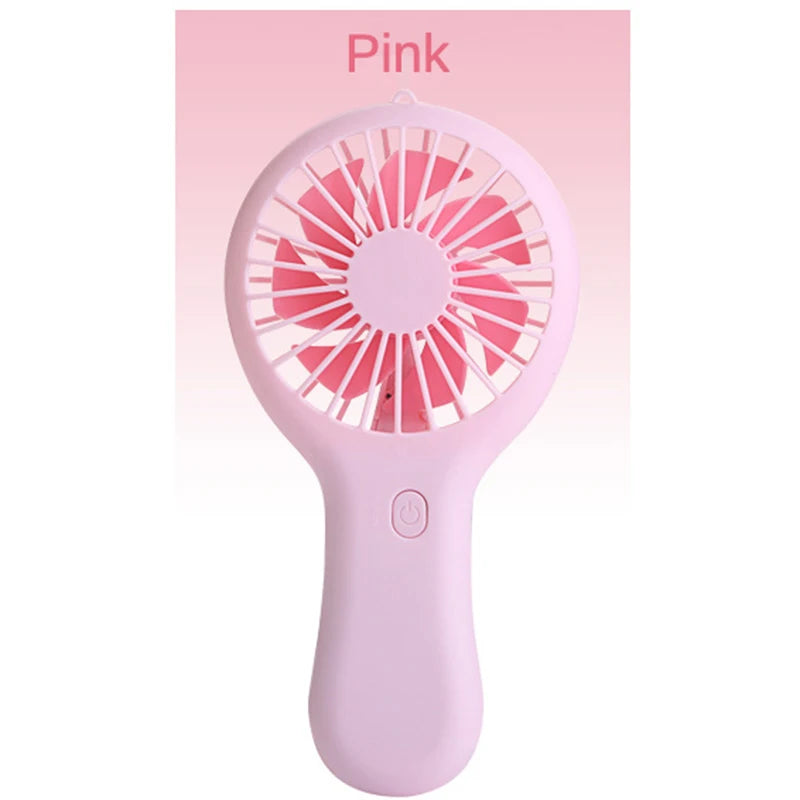 Handheld Mini Fan Portable USB Charging Convenient Creative Small Fans Catapult Pocket Hand-held Fan Qme Pink
