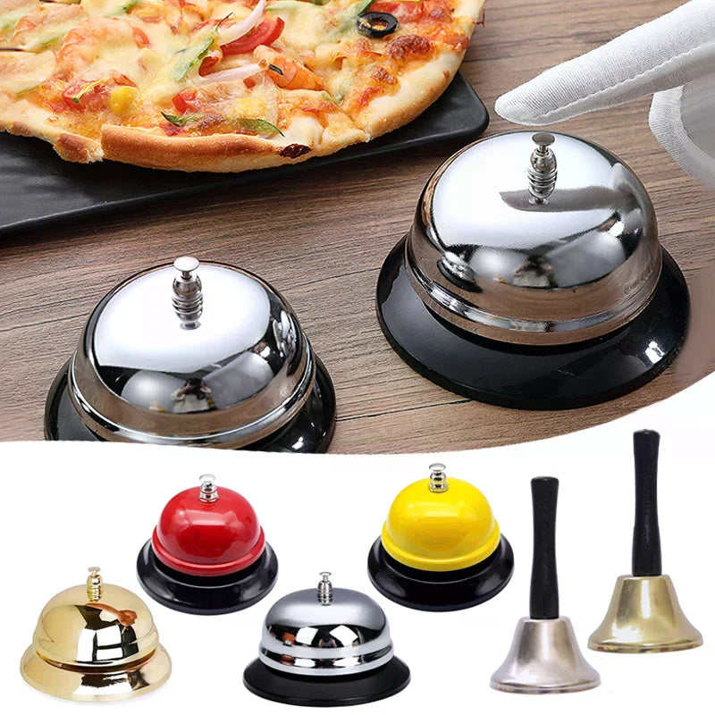 Vintage Metal Service Bell Counter Desk Bell For Restaurant, Hotel, Game Show, Coffee Shop Multifunctional Portable Hand Bell Qme