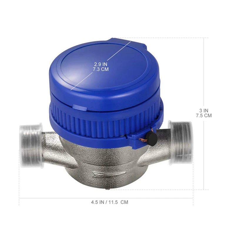 1 PCS Single Jet Water Meter Brass Water Meter Home And Garden Use Flow Water Meter Plastic Qme