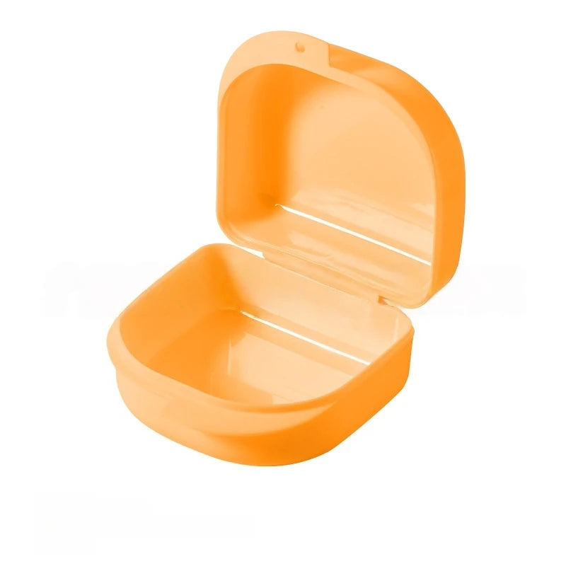Portable Orthodontic Braces Plastic Organizer Box Tooth Orthodontic Braces Box Denture Cleaning Storage Box Tooth Storage Box Qme orange China Mainland