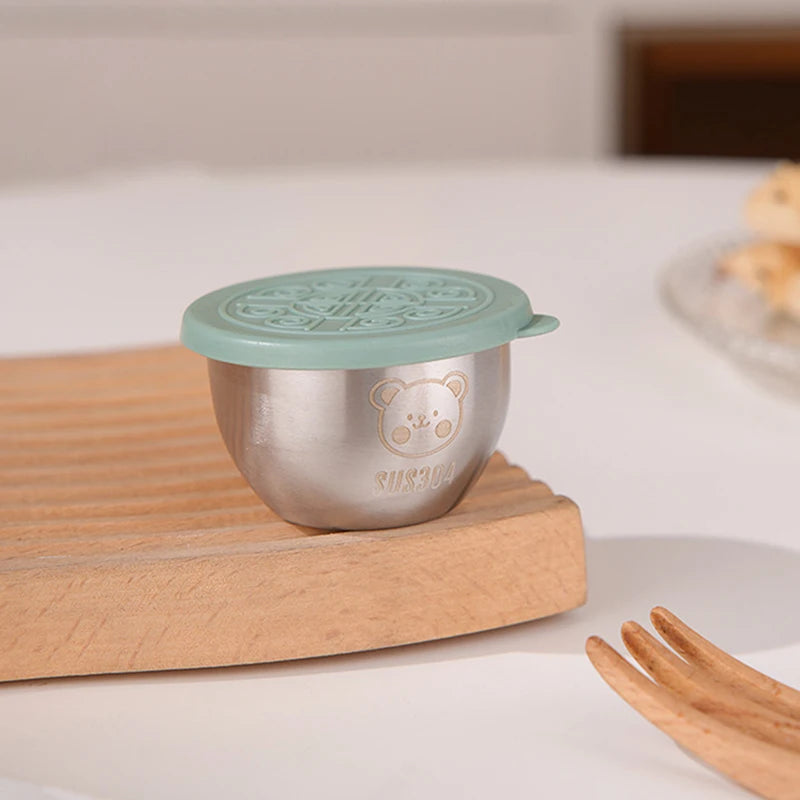 Barbecue Dipping Cup Stainless Steel Sauce Portable Seasoning Dish Qme Green