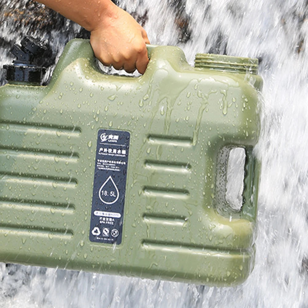 18.5L Outdoor Water Bin Large Capacity Portable Drinking Water Canister with Detachable Faucet for Camping Fishing Picnic Hiking Qme