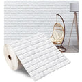 Waterproof 3D Brick Wallpaper 77cmx70cm Self Adhesive Wall Sticker Qme white 77x70cm 5pcs