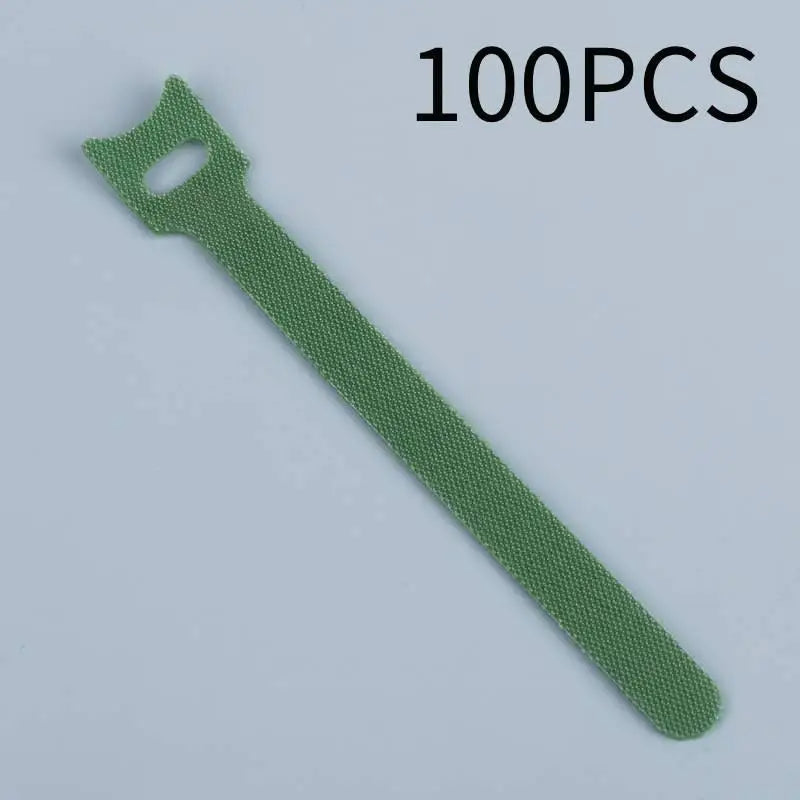 Organized Cable Setup 30 50 Reusable Hook Loop Straps Qme green 100pcs
