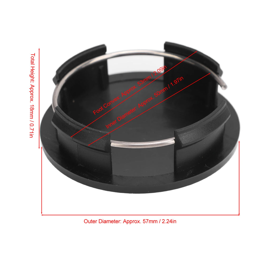 57MM Universal Car Wheel Center Caps with Metal Clamps, 4-Pack, Essential Wheel Accessory Easy to Install Qme