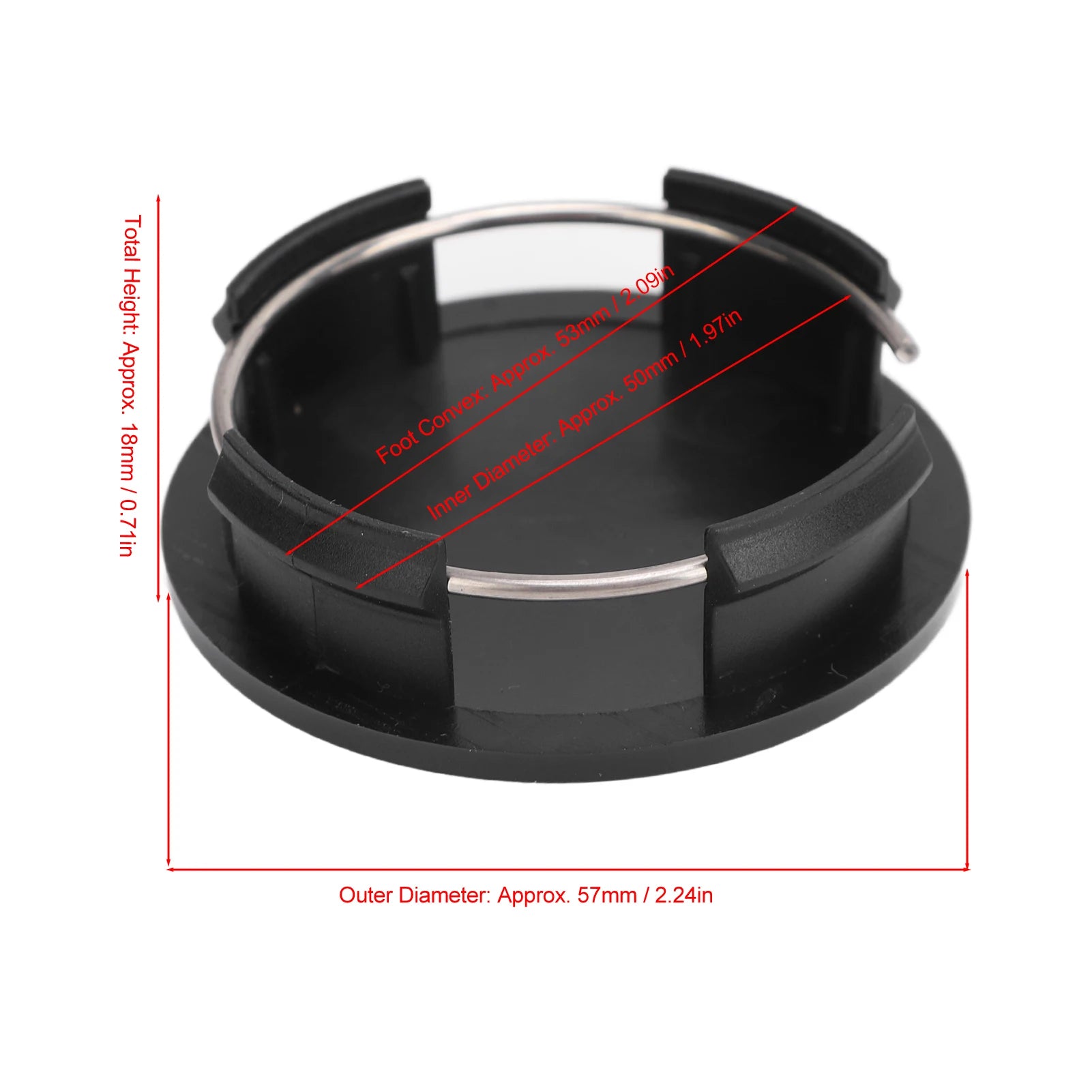 57MM Universal Car Wheel Center Caps with Metal Clamps, 4-Pack, Essential Wheel Accessory Easy to Install Qme