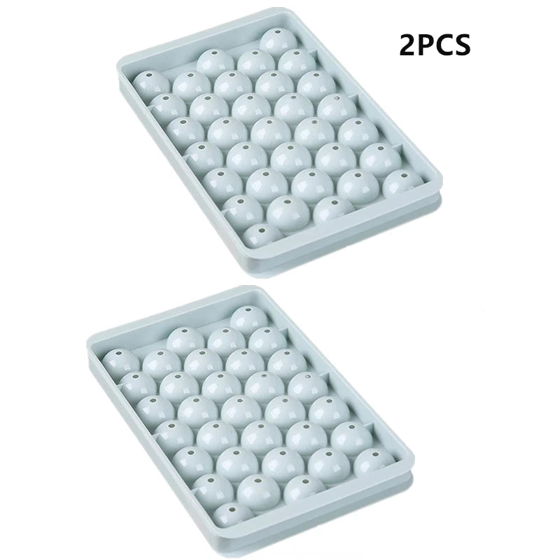 33 Ice Boll Hockey PP Mold Frozen Whiskey Ball Popsicle Ice Cube Tray Box Lollipop Making Gifts Kitchen Tools Accessories Qme 2PCS Blue