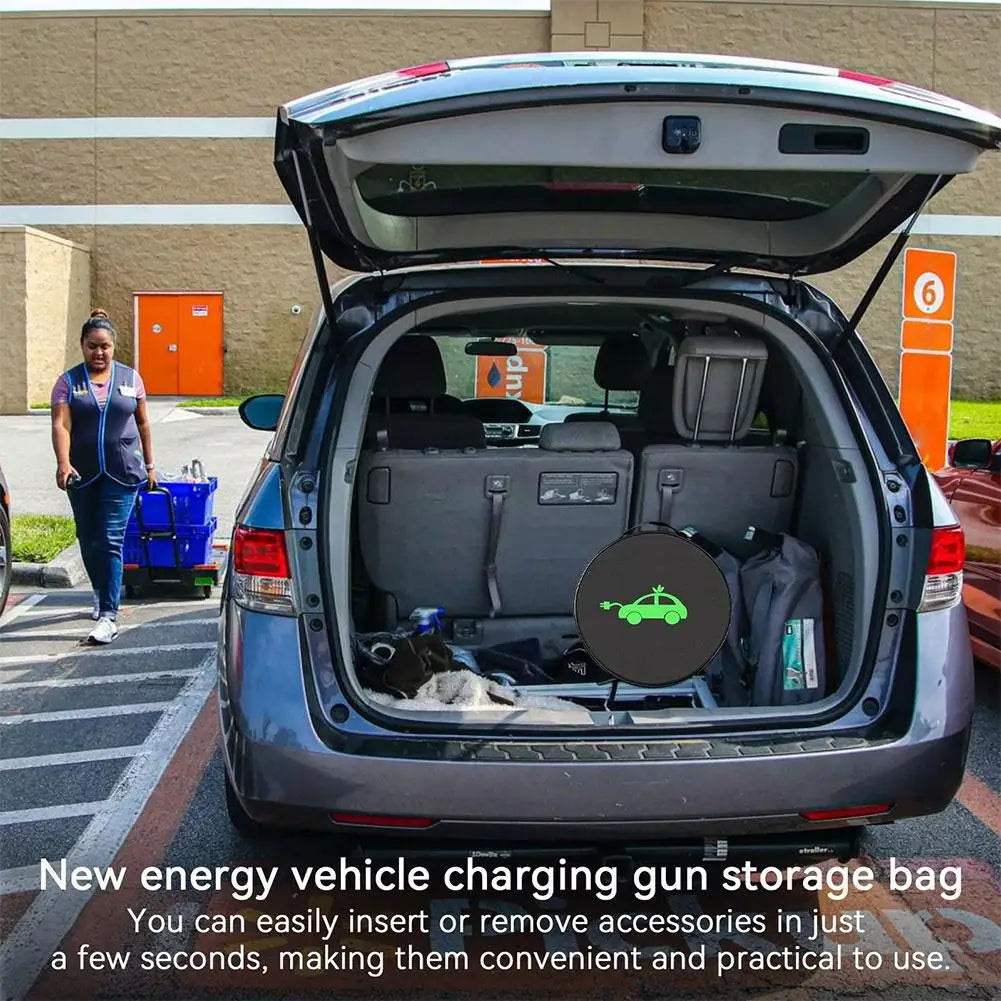 NEW EV Cable Organizer Bag Electric Car Charger Box Charging Organizer Jumper Cable Bag Electric Vehicle Charging Cable Case Qme