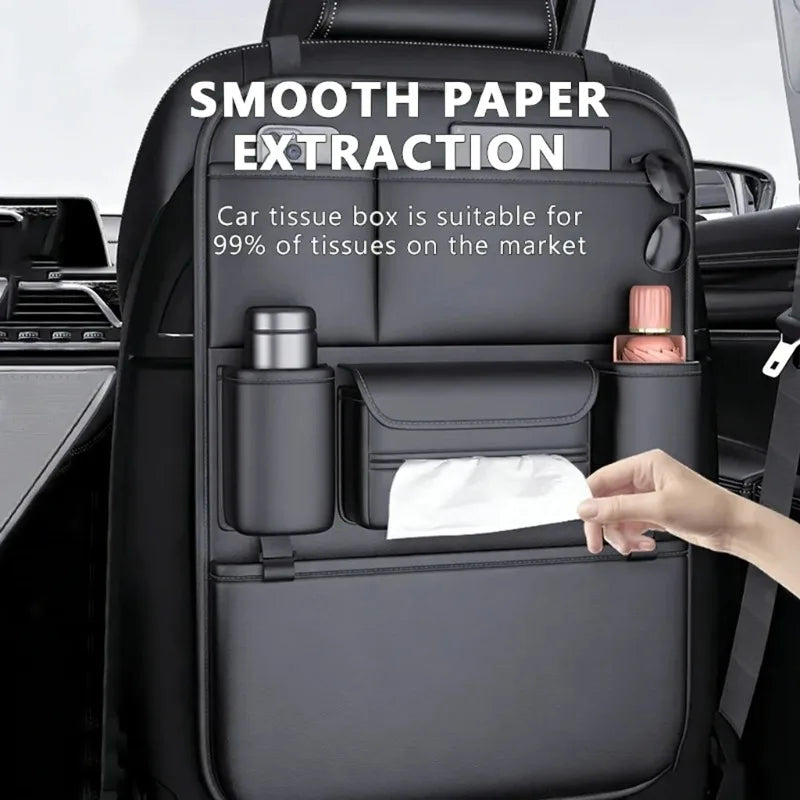 6-Pocket Car Seat Organizer Waterproof Backseat Storage Bag Cup Qme
