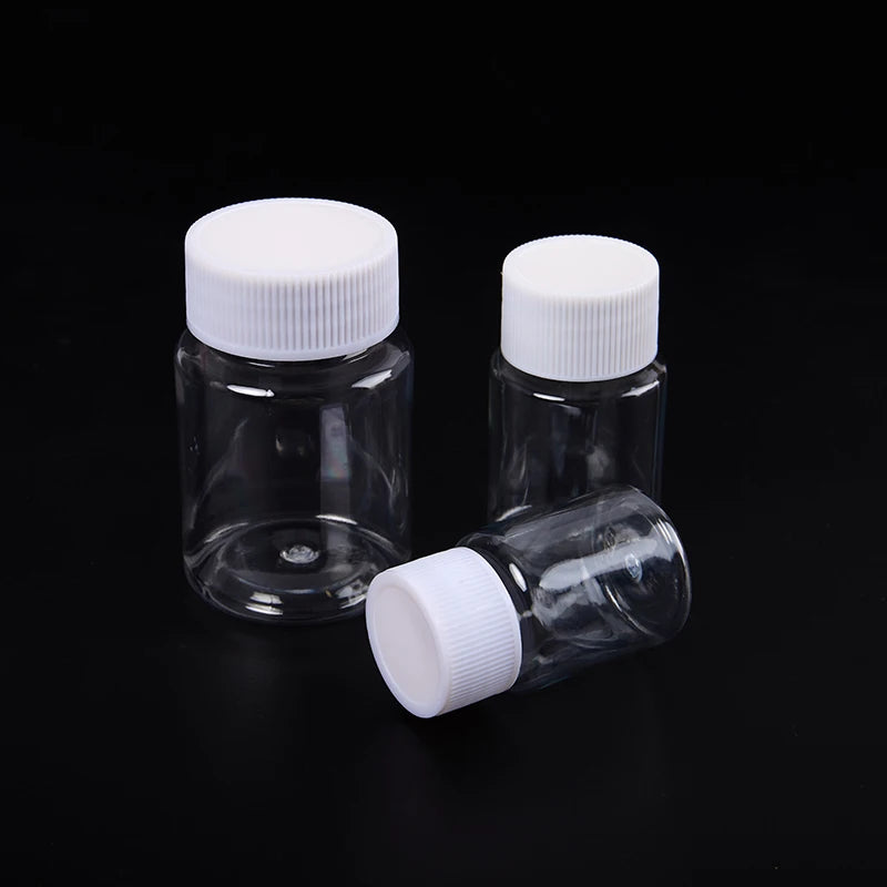 Clear Plastic PET Empty Vial Sealable Refillable Container Solid Qme
