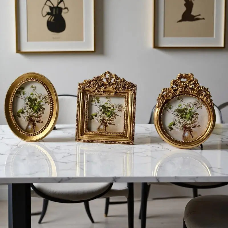 Desk Wall Decoration Oval Photo Frame Small Retro Hanging Creative Qme