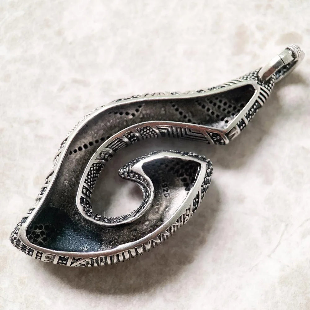 Pendant Hook Ethnic Maori Fashion Jewelry Europe Solid 925 Sterling Silver Rebel Gift For Woman & Men Qme