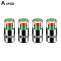 Cars Tire Air Pressure Monitor Alert 4Pcs/set Indicator Tire Valve Cap Gauge Car Accessories Car Tyre Pressure Gauge Caps Usefu Qme Silver