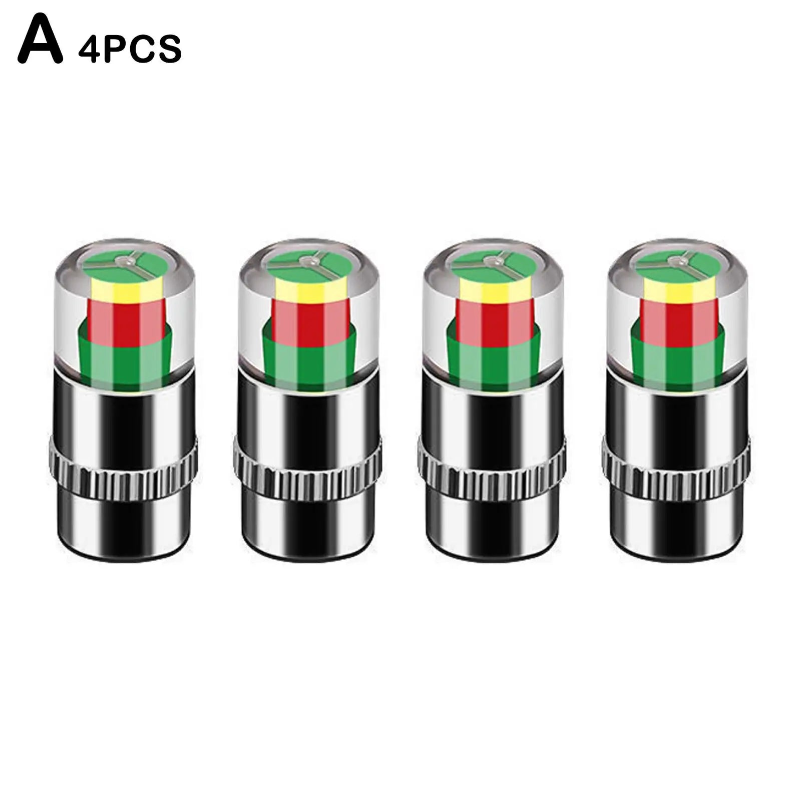 Cars Tire Air Pressure Monitor Alert 4Pcs/set Indicator Tire Valve Cap Gauge Car Accessories Car Tyre Pressure Gauge Caps Usefu Qme Silver
