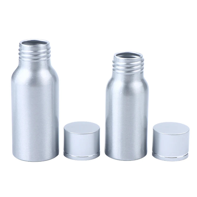 Silver Lid Aluminum Container Travel Bottle 30 50 60 100 120 150 200 Qme