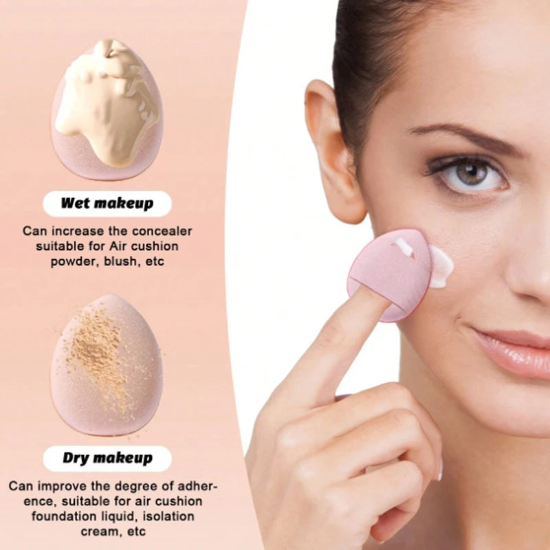 10-pack Mini Finger Puffs Latex-free Makeup Tools Puff Cushion Sponge Qme
