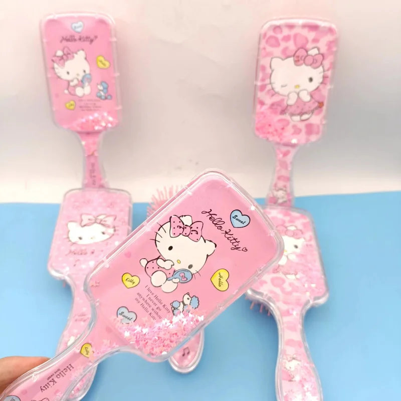 Hello Kitty Kuromi Square Clear Comb Cartoon Cushion Comb Hair Comb & Scalp Massager Air-Cushion Comb Qme