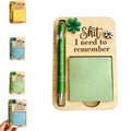 Creative Wooden Sticky Note Clip Holiday Tags Durable Desk Organizer Qme green