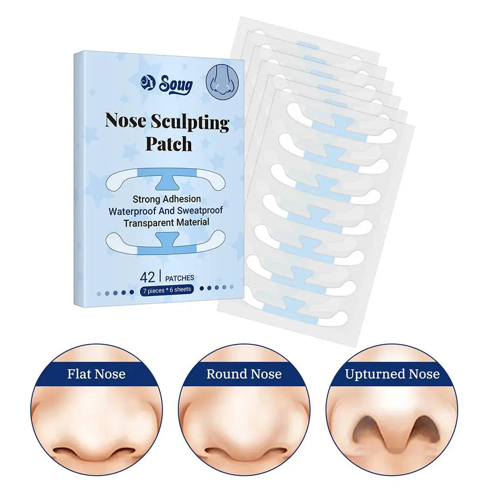 42PCs Shrinking Nose Wing Stickers Invisible Nose Shrink Patch For Cosplay Special Nose Shrink Beauty Strips Nose Shaper Lifting Qme