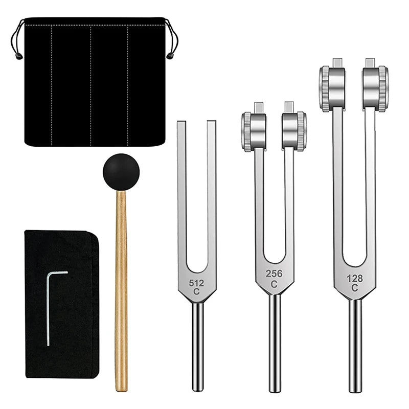 Tuning Forks Set-128 Hz, 256 Hz, 512 Hz,Tuning Forks Perfect For Healing,Chakra,Sound Therapy,Keep Body, Mind And Spirit Qme NONE
