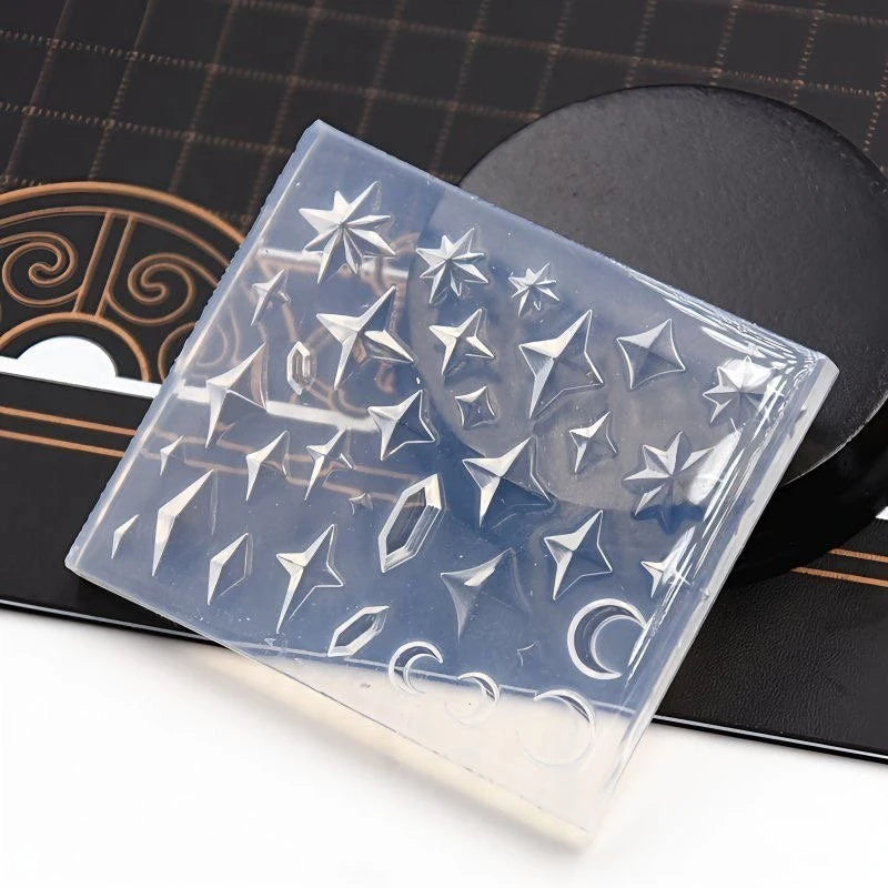 Silicone Nail Art Molds Rhombus Diamond Pentagram Design Carving Qme Default Title