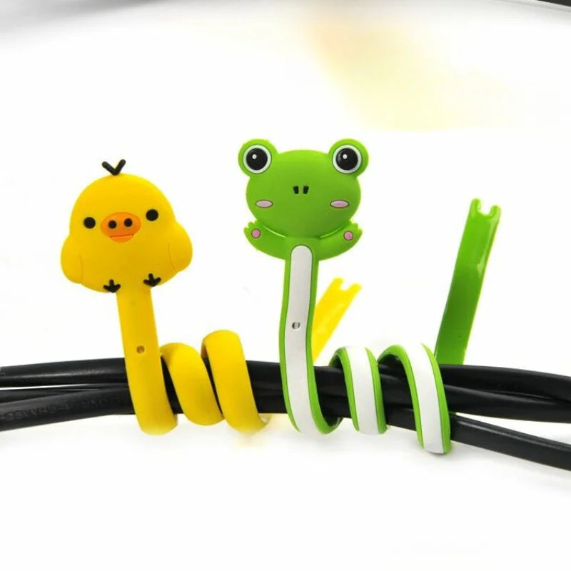 Cartoon Animal Cable Organizer, Silicone Cord Winder, Cable Tie, USB Charger Cable Management for Earphone, Phone Charging Cable Qme
