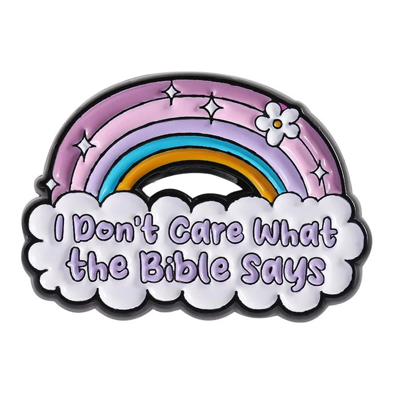 Cartoon Rainbow English Enamel Pins Seek Progress Not Perfection Metal Badge Brooch Children And Friends Jewelry Gifts Wholesale Qme style 4