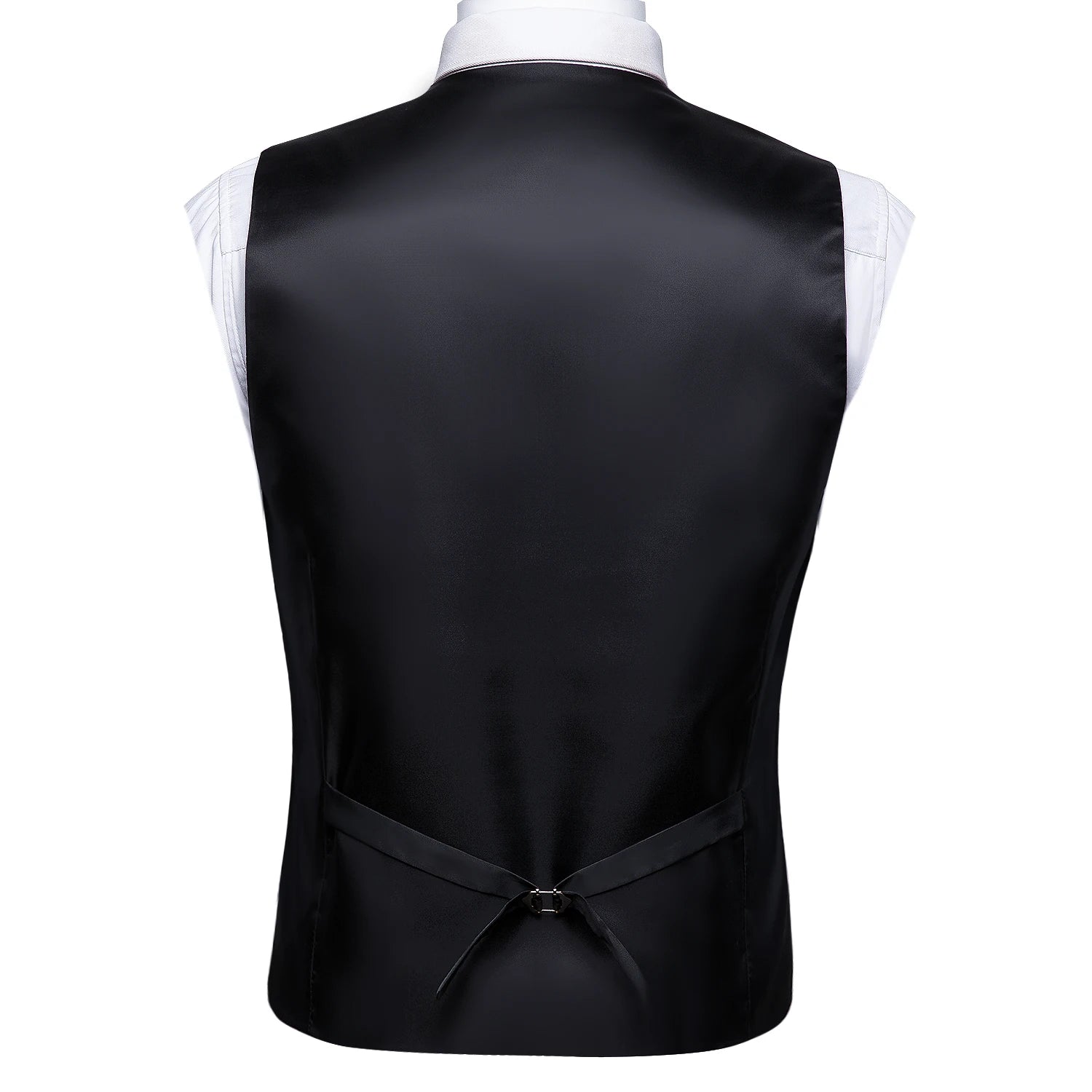 Men's Jacquard Waistcoat Half Notch Lapel Vest Necktie Pocket Square Cufflinks Set Formal Wedding Party Prom Business Suit Vests Qme