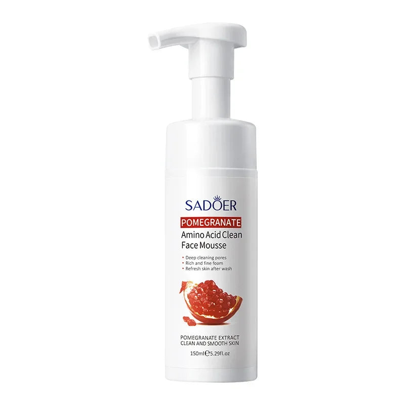 SADOER Cleansing Mousse Aloe Red Pomegranate Amino Acid Cleanser with Brush Head Qme Pomegranate150ml