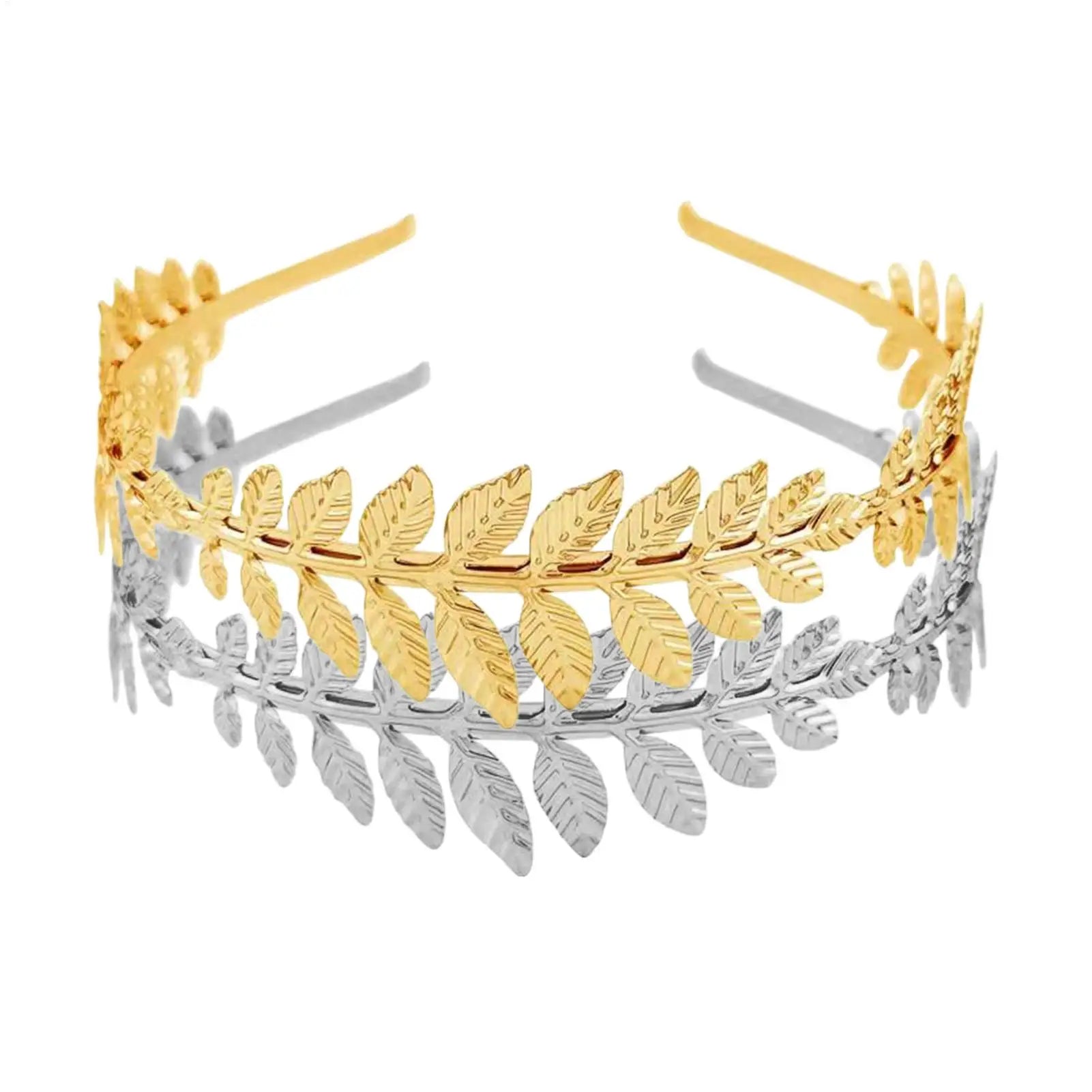 Gold Leaves Headband Elegant Aesthetic Boho Greek Gold Leaves Women Headband for Ladies Girls Girlfriend Bride Wedding Cosplay Qme