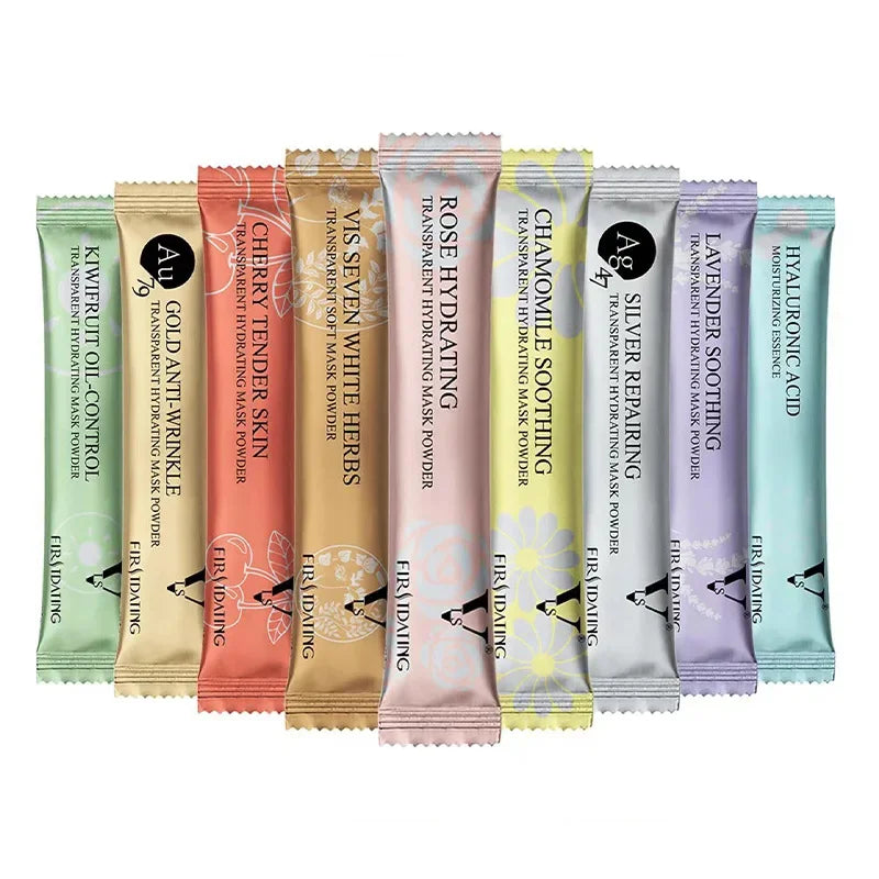 Moisturizing Salon SPA Soft Hydro Jelly Mask Powder Face Skin Care Whitening Rose Collagen Peel Off DIY Rubber Facial Jellymask Qme 9pcs mix
