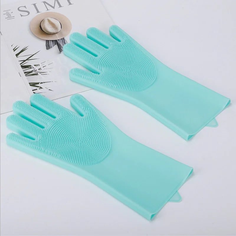 1/3/5pcs mix New Pet Dog Cat Bathing Grooming Cleaning Silicon Hair Removal Gloves Magic Dishwashing Cleanner Sponge Qme 1pcs grass green