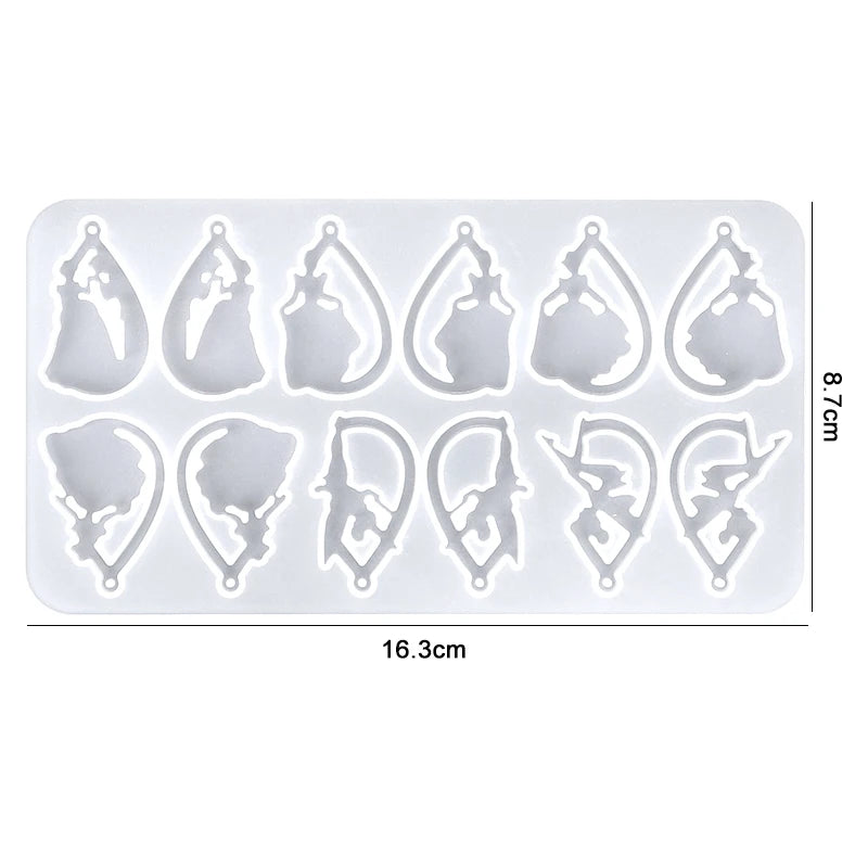 Earring Resin Silicone Molds Pendant Molds Epoxy Resin Molds DIY Craft for DIY Women Earrings, Pendants, Rings, Jewelry Making Qme 17