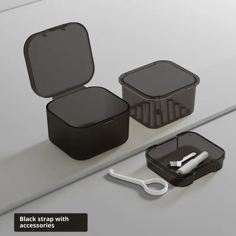 Invisible Braces Protective Storage Case Easy Snap Closure Safety Qme 1 Black
