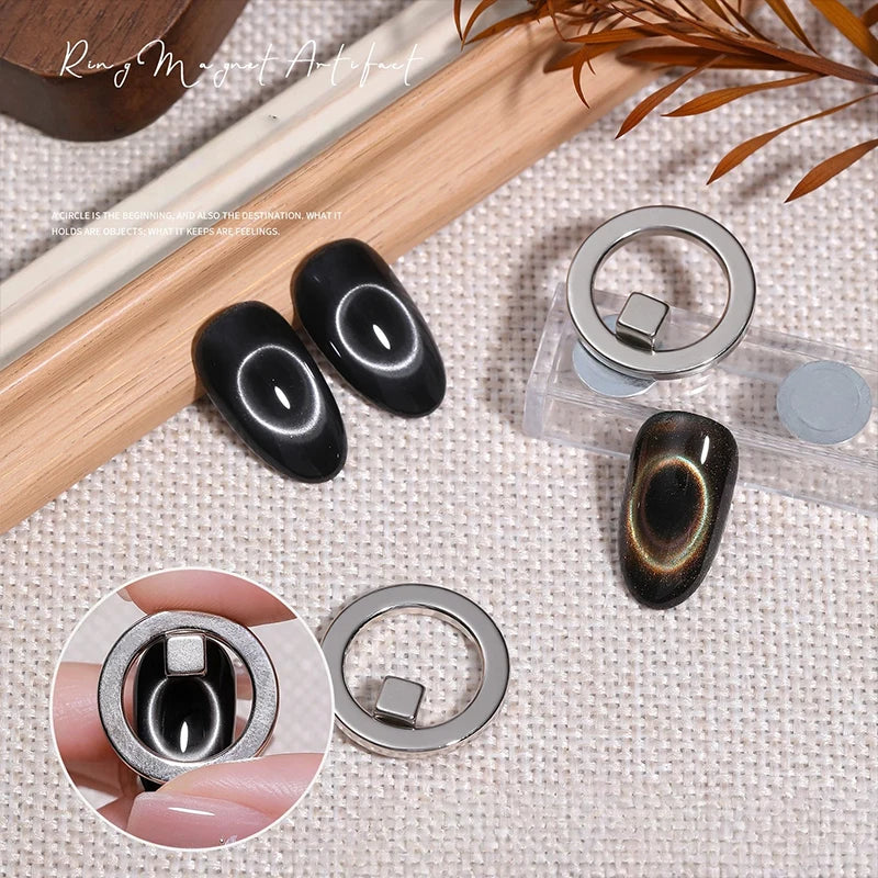 1 Powerful Ring Magnet 3-Second Attraction Hollow Cat Eye Nail Art Qme