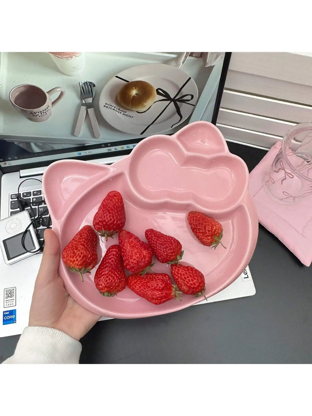 Cat Cute Cartoon Ceramic Creative Divided Tableware High-value Qme