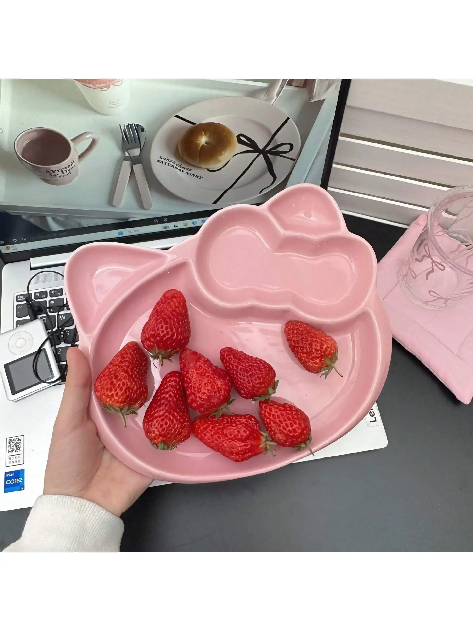 Cat Cute Cartoon Ceramic Creative Divided Tableware High-value Qme