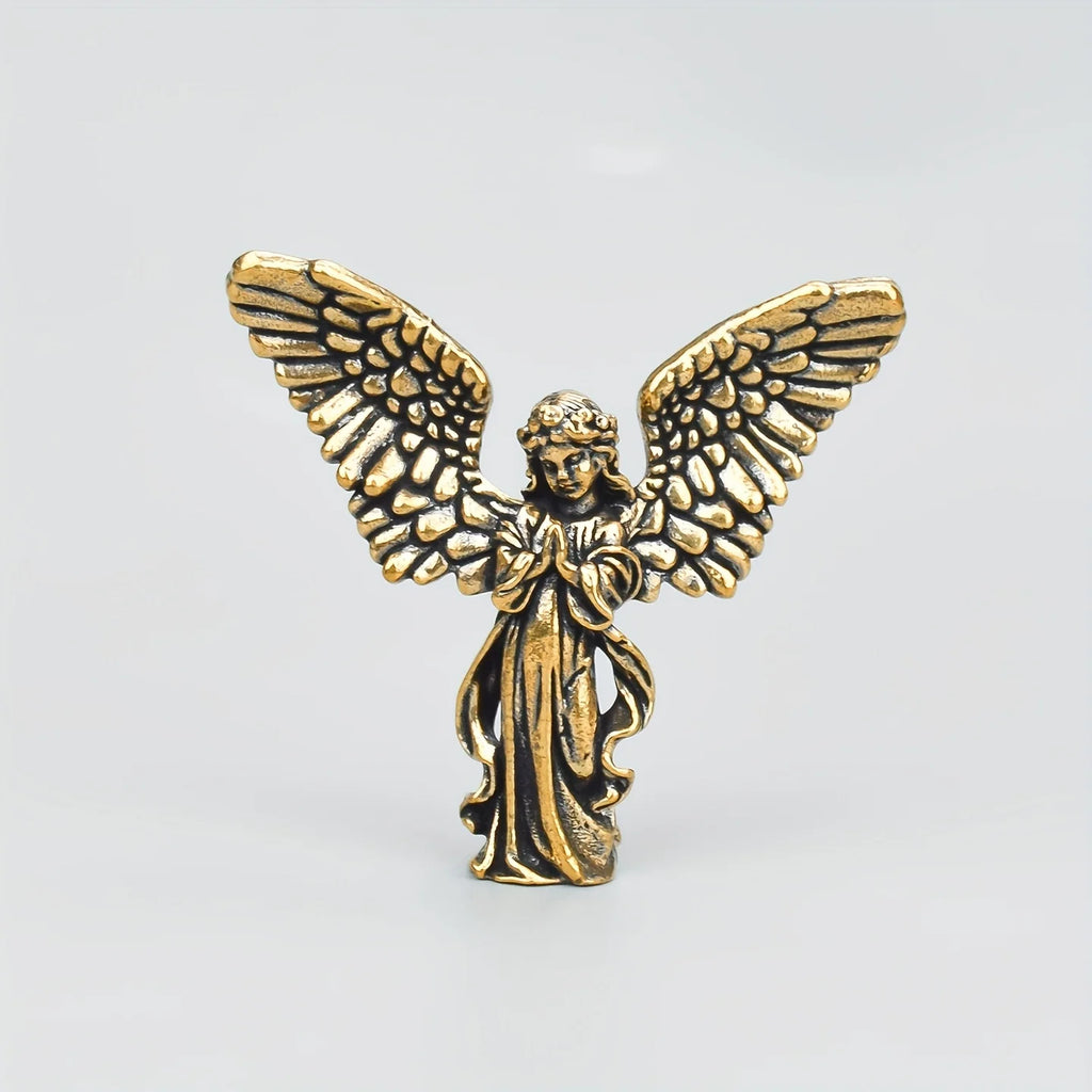 Brass Angel Ornament，Guardian Angel Wings, Stylish And Personalized, Cupid Desktop Decoration, Suitable for Halloween Decor Qme 1pc