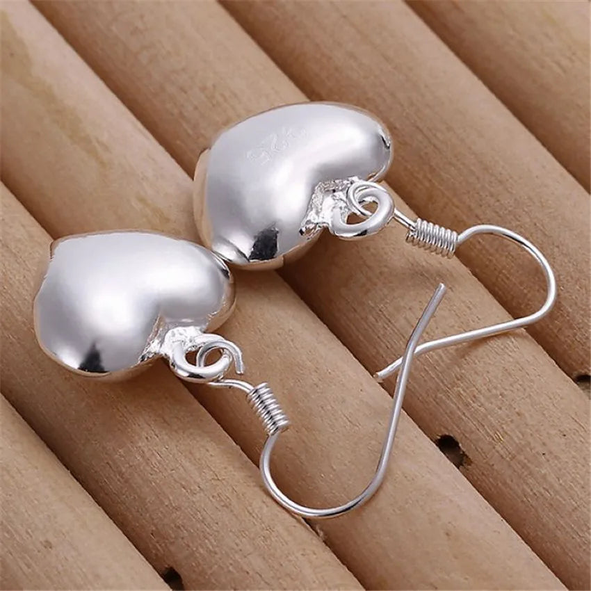 925 Sterling Silver Earrings for Women Fashion Jewelry Love Heart Earrings Couple Gifts Trendsetter Recommendation Qme