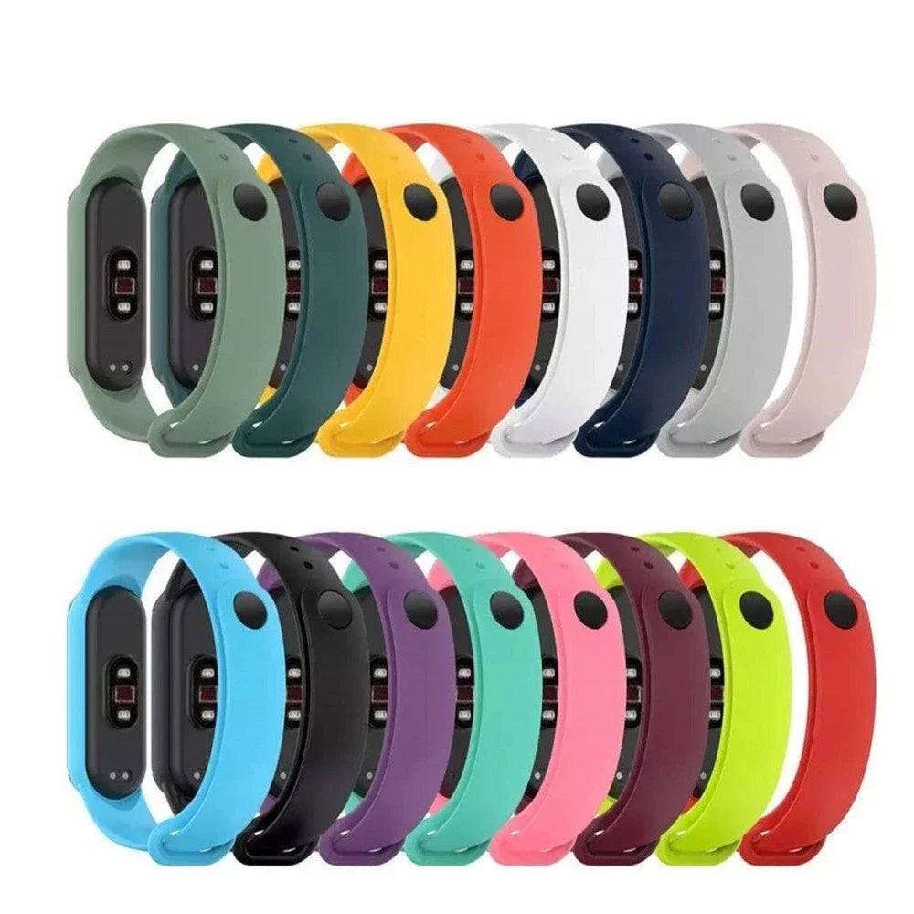 NEW Suitable for Xiaomi Mi Band Mi3 Mi4 Mi5 Mi6 Mi7 Mi8 Colorful Silicone Replacement Sports Strap Qme