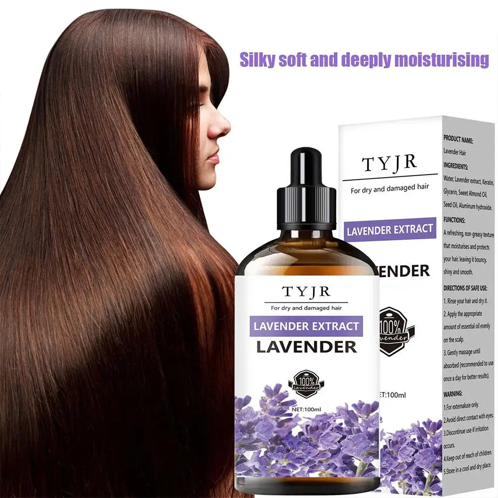 Lavender Hair Oil Hair Serum For Dry Damaged Hair, Nourishing Scalp Oil With Lavender Extract, Smooth & Shiny Hair Care Oil Qme