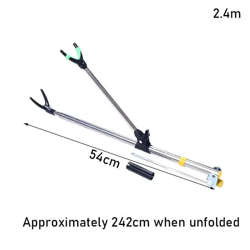 Stainless Steel Bracket Fishing Rods Support V Shape Head Adjustable Qme 240CM
