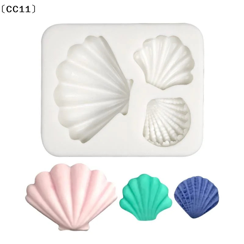 Shell Pearl Silicone Mold Sugarcraft Cupcake Baking Fondant Cake Qme