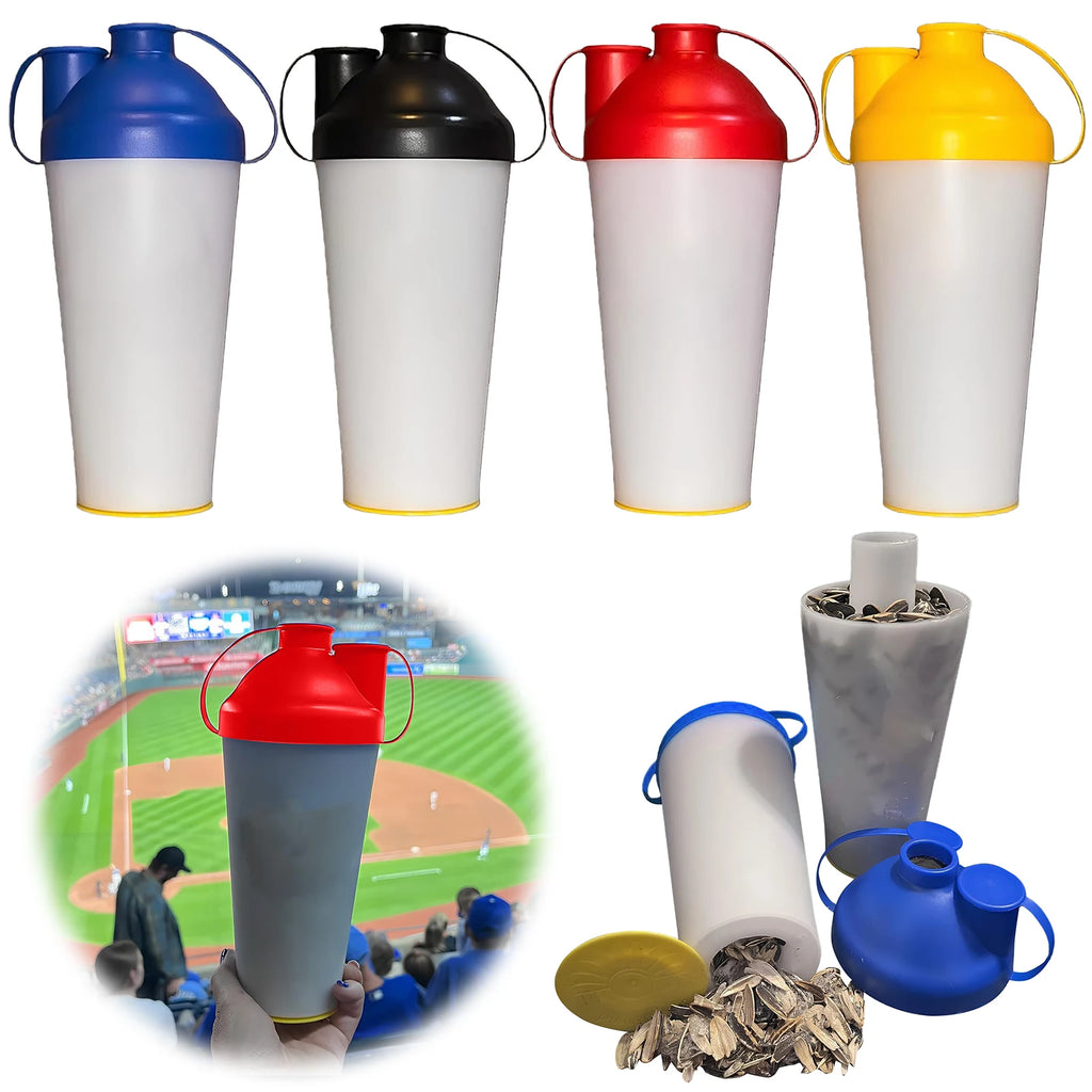 Reusable Seed & Shell Holder with Compartment Seeds Waste Collector Leak-Proof for Travel&Baseball Games&Tailgates & Road Trips Qme